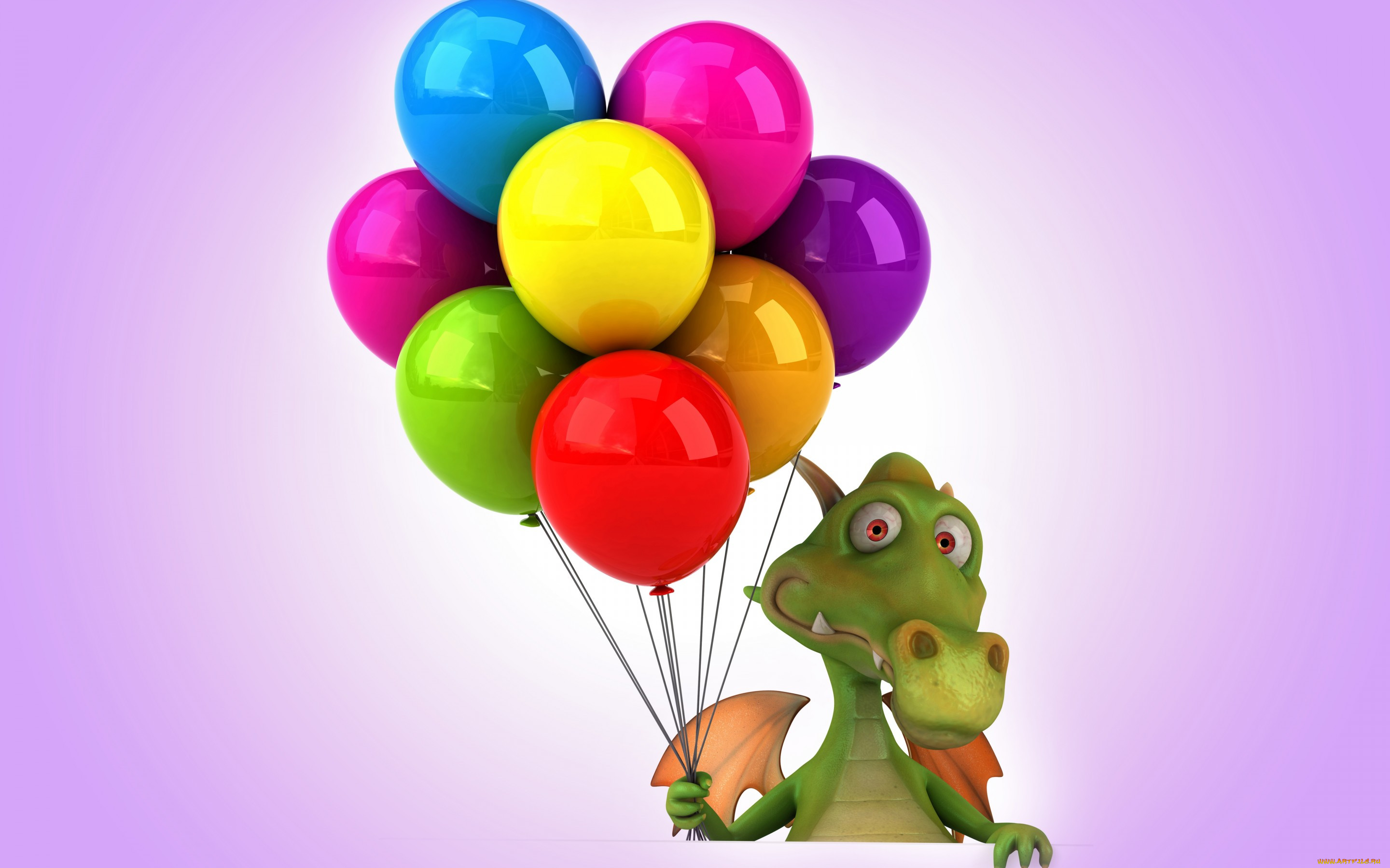 3 ,  , humor, funny, balloons, colorful, , , dragon, 3d